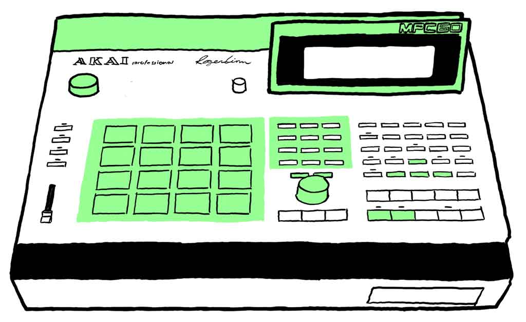 Drawing of the Akai MPC-60