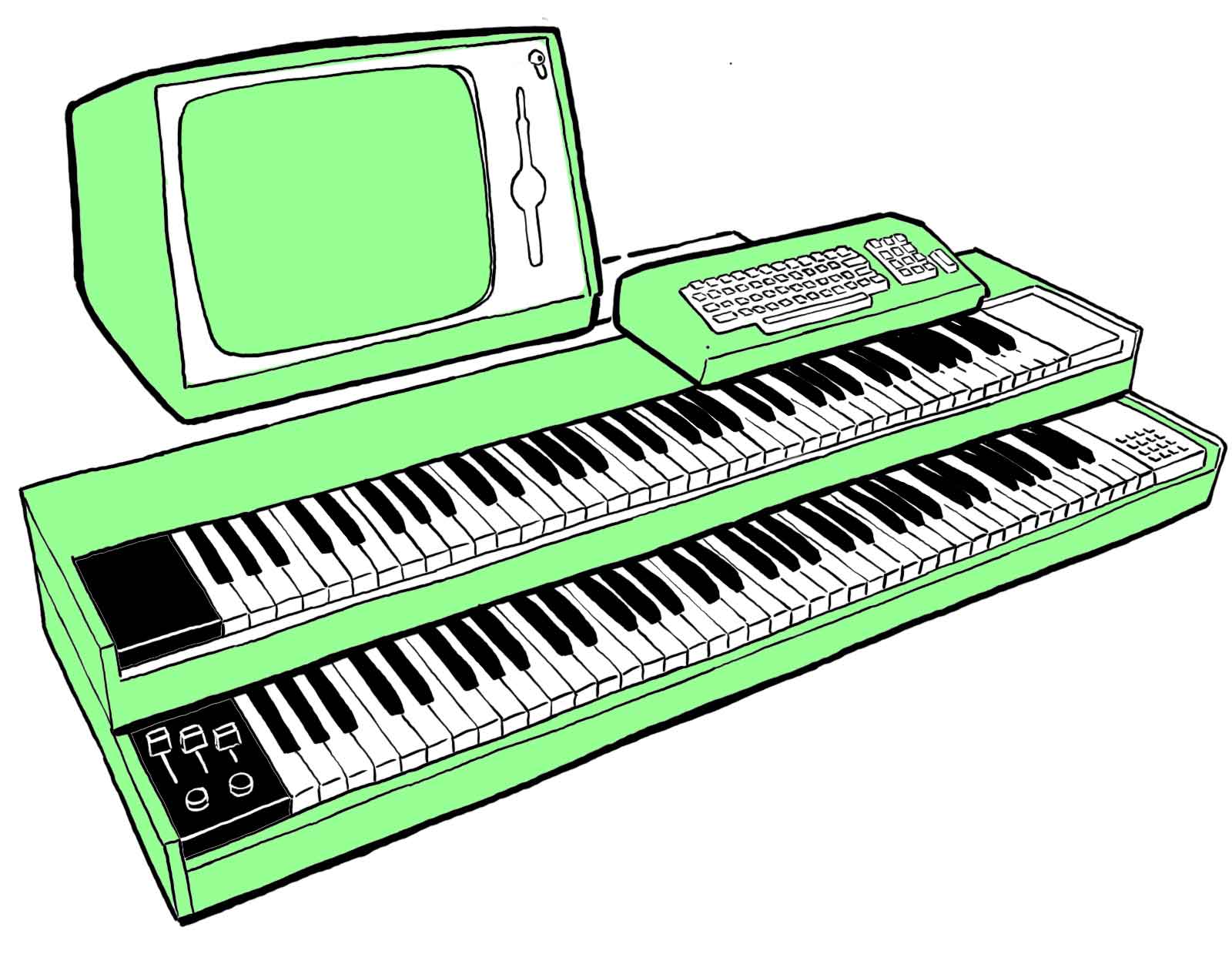 Drawing of the Fairlight CMI system