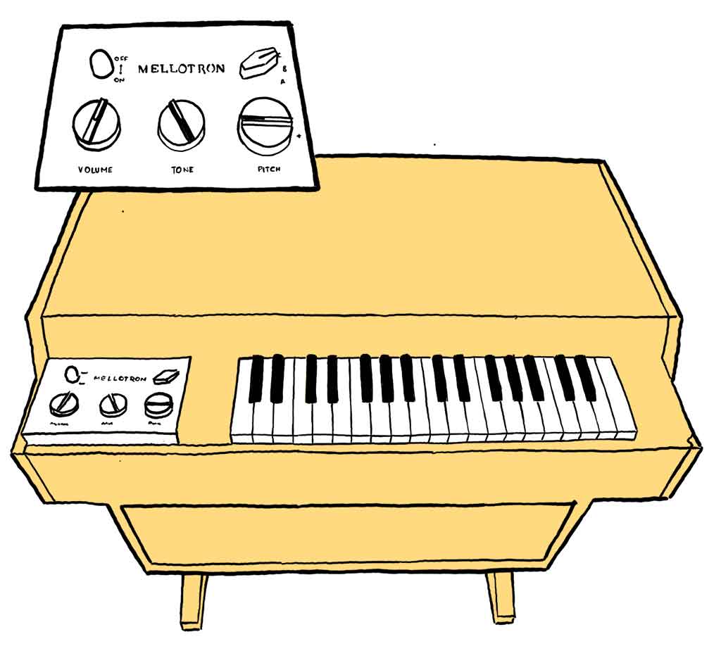 Drawing of the Mellotron