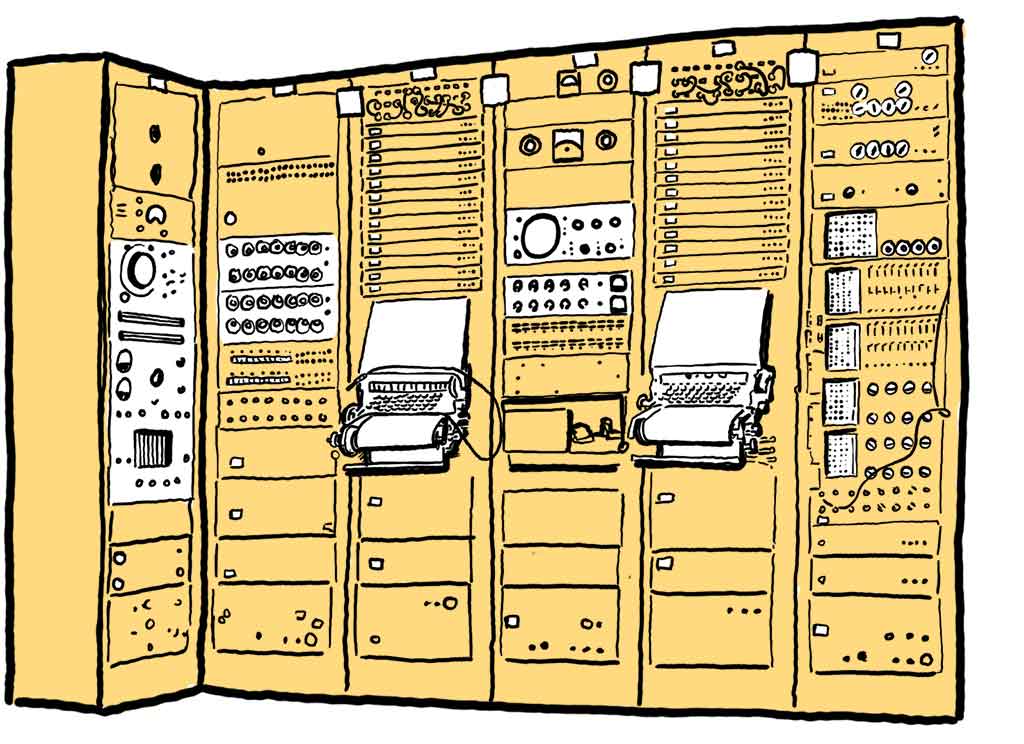 Drawing of the RCA Mark II Sound Synthesizer