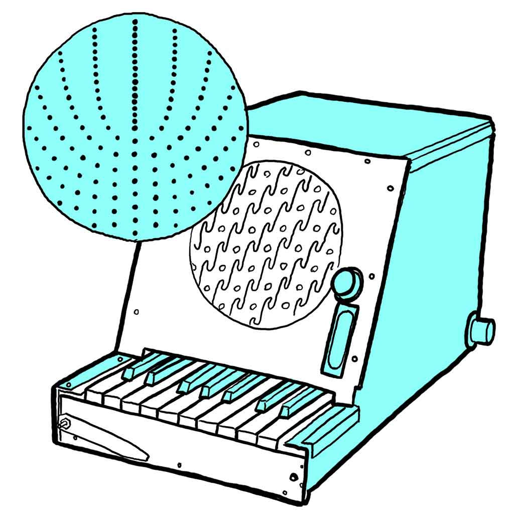 Drawing of the Rhythmicon